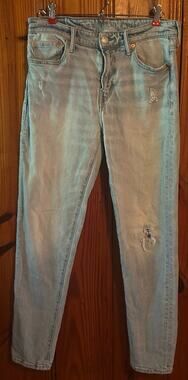 American Eagle men’s slim straight jeans flex light wash light distressing 30x32